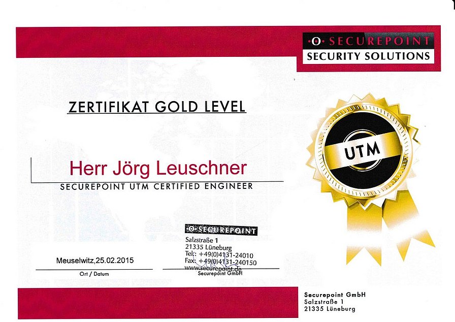 Securepoint UTM Certified Engineer Gold